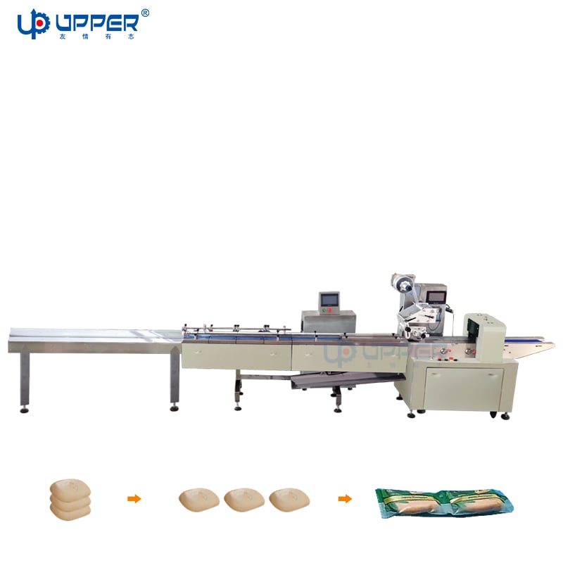 Small butter bread Automatic feeding sorting packaging machinelinked pack pouch packaging line