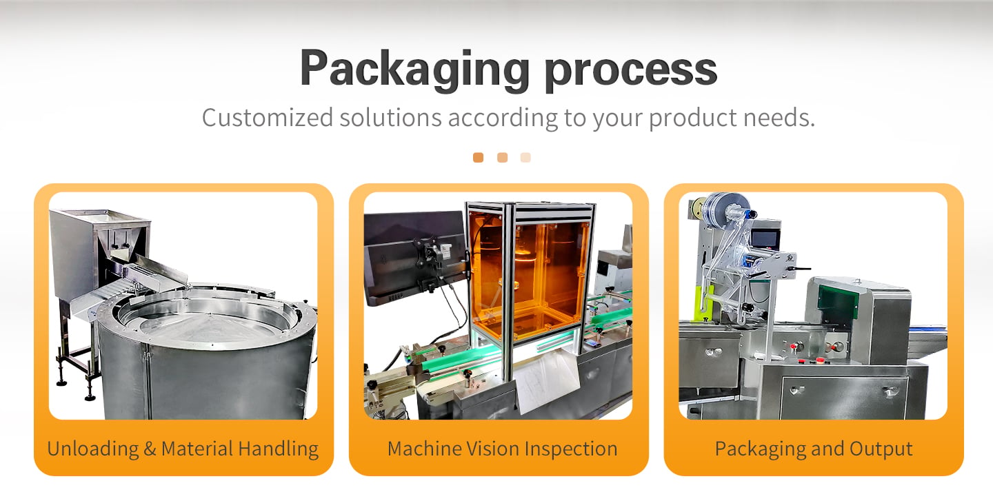 Centrifugal turntable sorting packaging line with industrial camera detector details