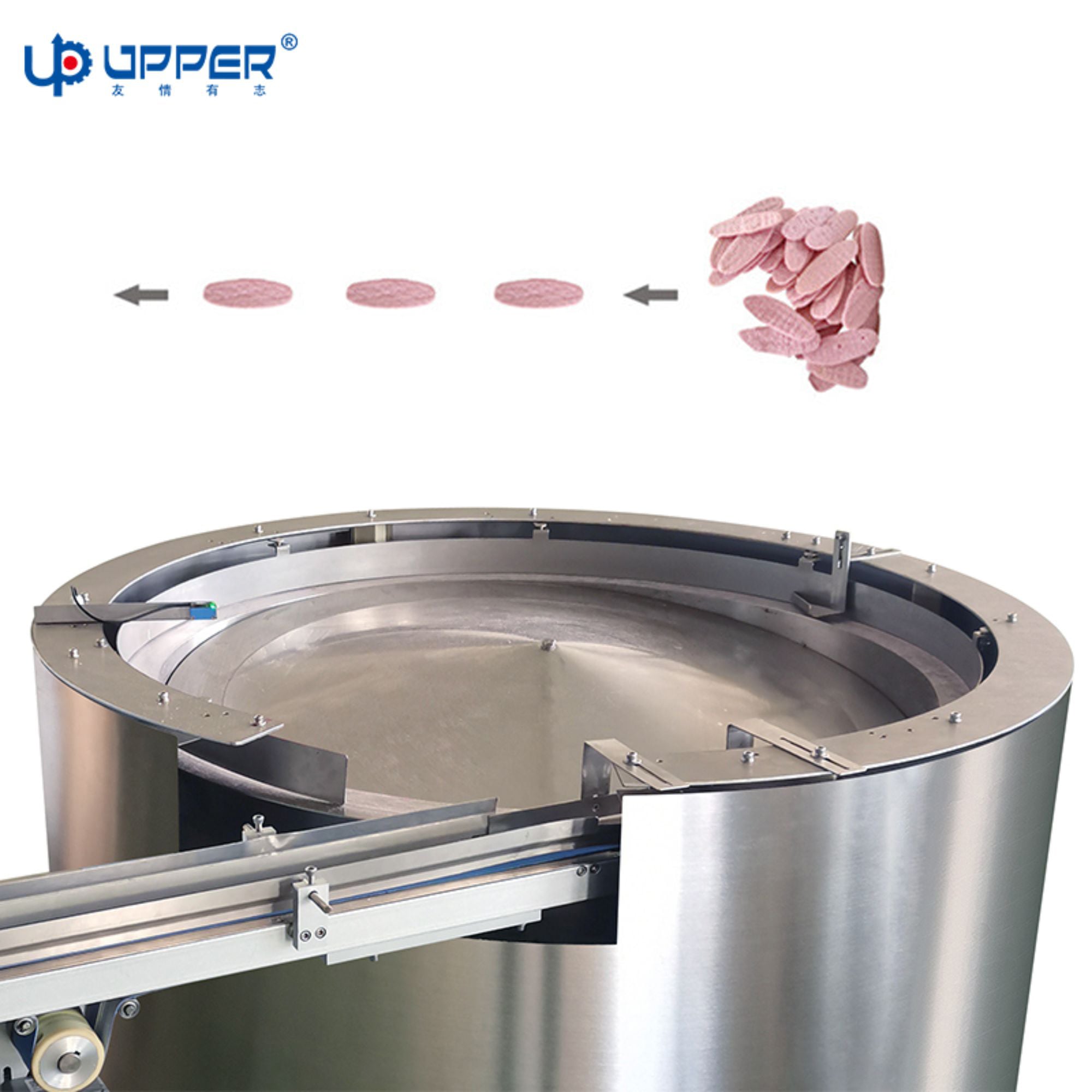 Centrifugal turntable sorting machine for packing Snack dry meat slices sweet potato mango crispy biscuits