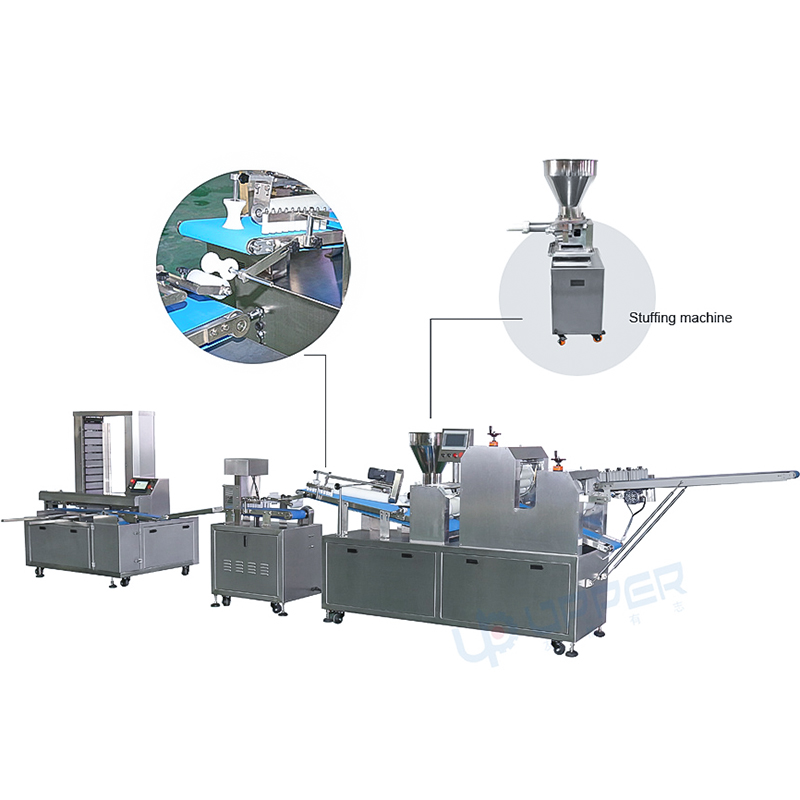 Automatic Forming cutting Arranging Tray Production Line for Cream bread