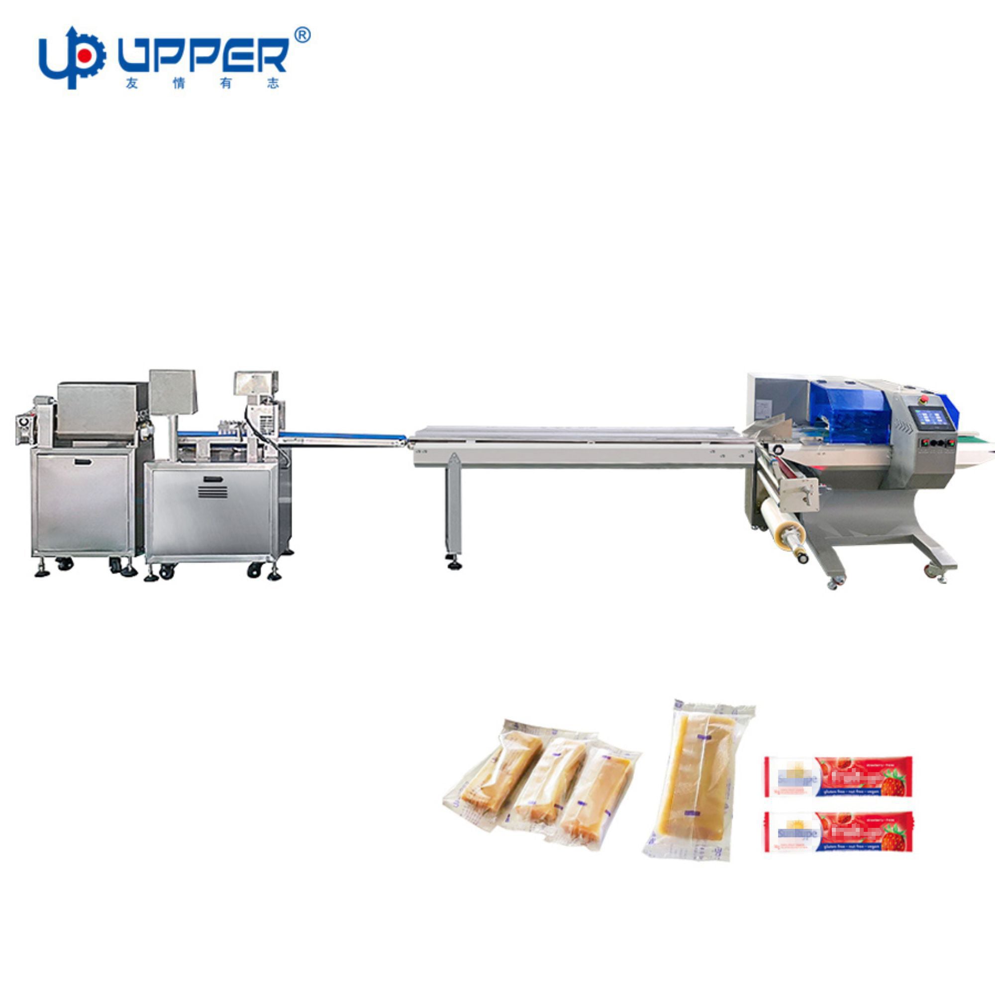 dough extruder wrapper machine automatic food candy bar sugar fondant paste extruding flow packing machine