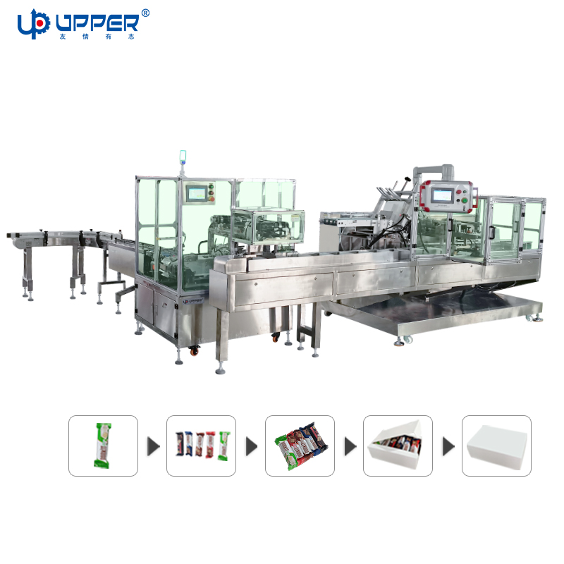 Chocolate wafer bar automatic cartoning machine with collection count sorting device for box packaging