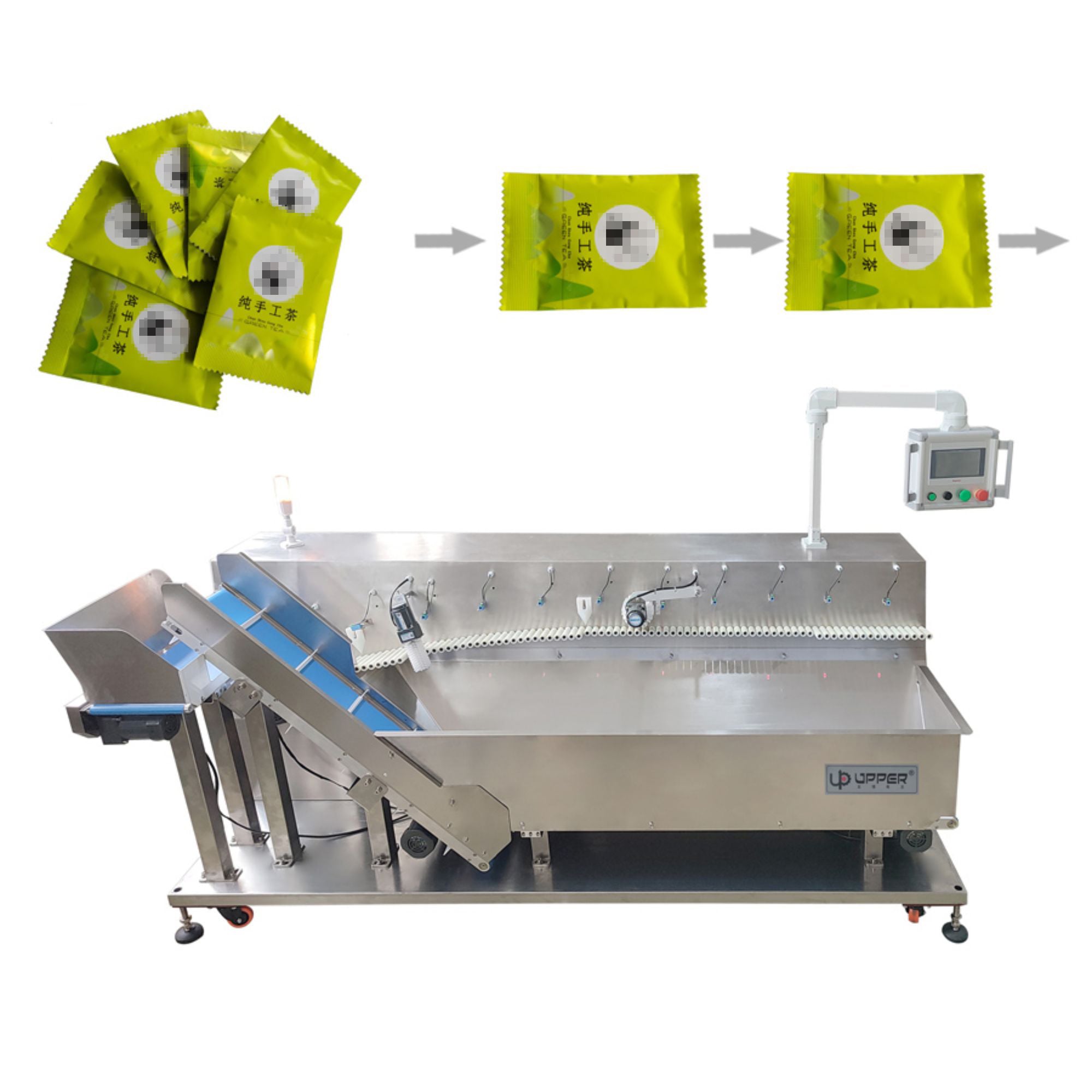 Automatic Disorderly Small Bag Sorting Machine Pouch Sorter for Secondary Packaging