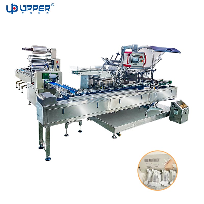 Carton box packing machine Automatic feeding and cartoning machine for meat floss rolls with tray