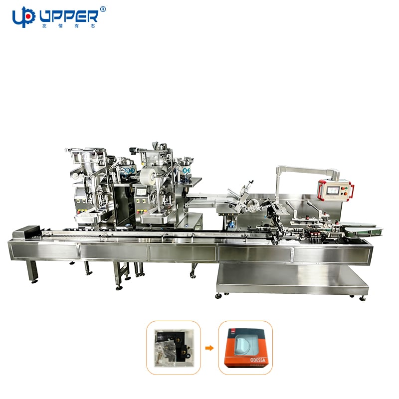 Automatic Socket Switch Wrapping cartoning machine Plastic Switch Cartoner with Screw Vibratory Bowl Feeding Vertical packaging machine