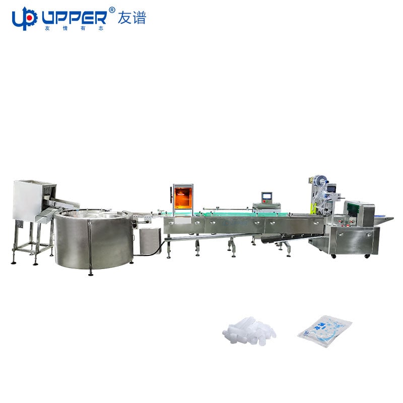 Centrifugal turntable sorting packaging line with industrial camera detector