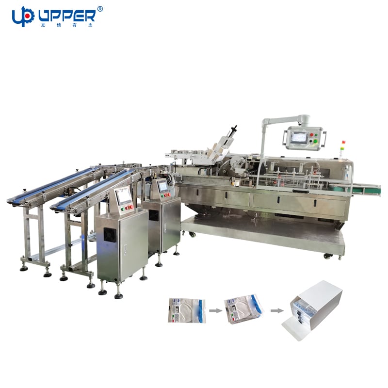 Dual channel Facke Mask automatic collect sorting and cartoning machine