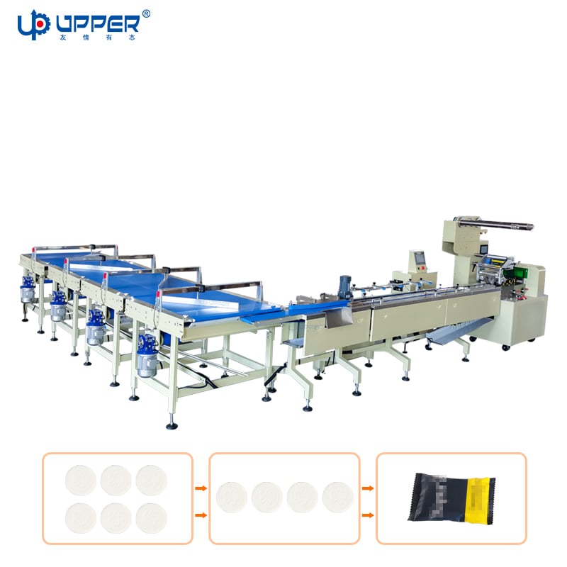 Bubble soap feeding and packaging line automatic horizontal packing machine