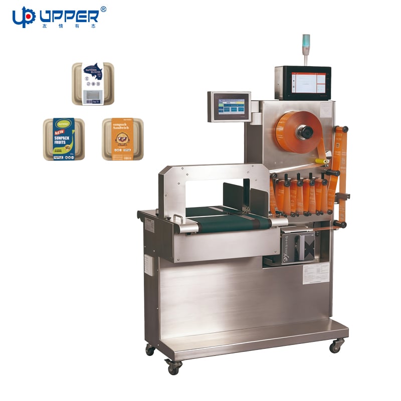 Supermarket box Fully automatic vacuum feed banding machine for fruits vegetables cooked food 