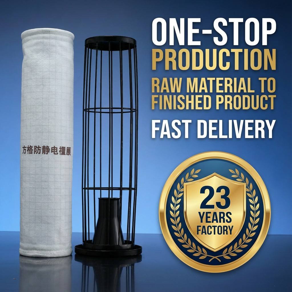 Explosion Proof Grid Antistatic Filter Bag PTFE Coated Needle Felt Industrial Dust Removal Bag