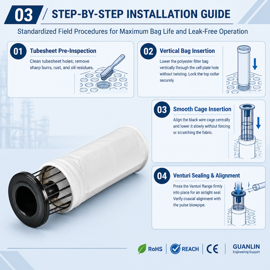 PTFE membrane filter bag application industries