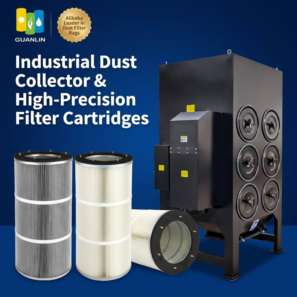 Wear Resistant Long Life Polyester Dust Filter Cartridge High Strength Industrial Dust Collector Filter