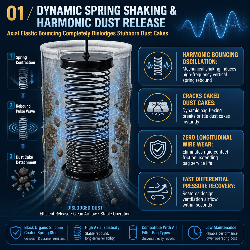 Tension spring cage structure