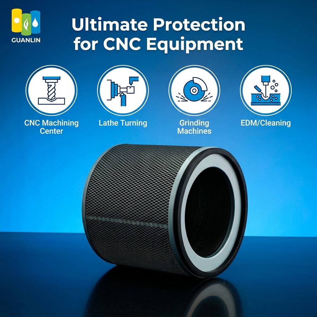 Long Life CNC Oil Mist Filter Element Thickened Multi-layer Composite Fiber Oil Mist Collector Replacement Cartridge