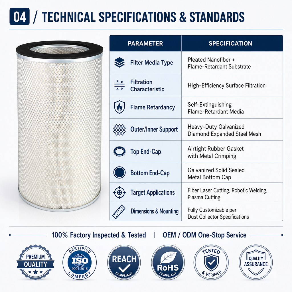 Nano flame retardant cartridge specifications