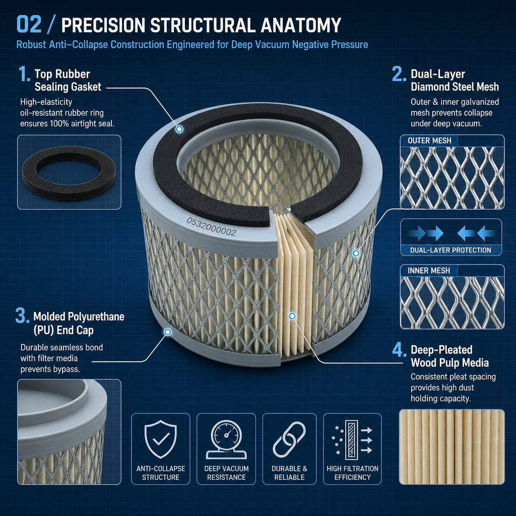 Compact air filter element structure