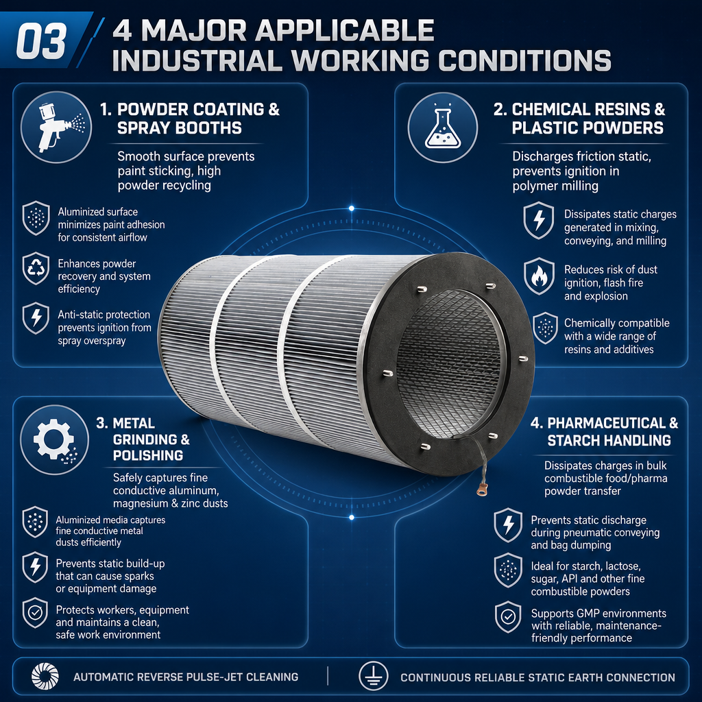 Aluminised anti-static cartridge specifications