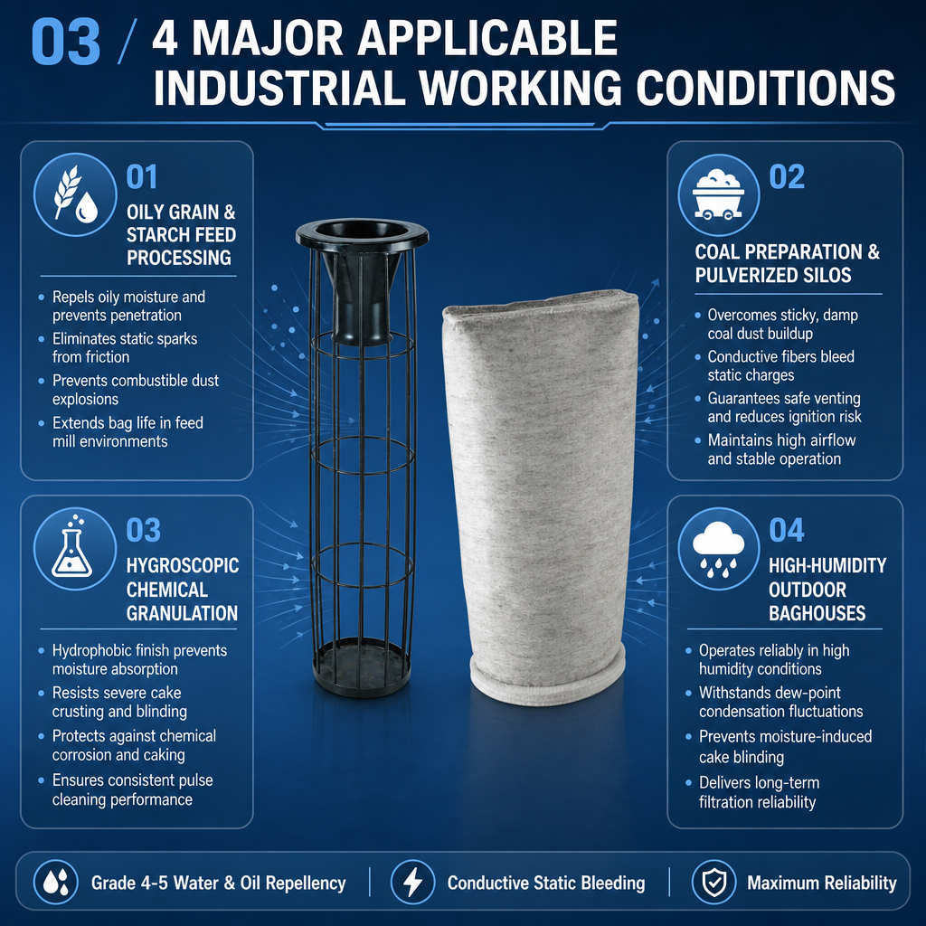 Four major applicable industries and working conditions