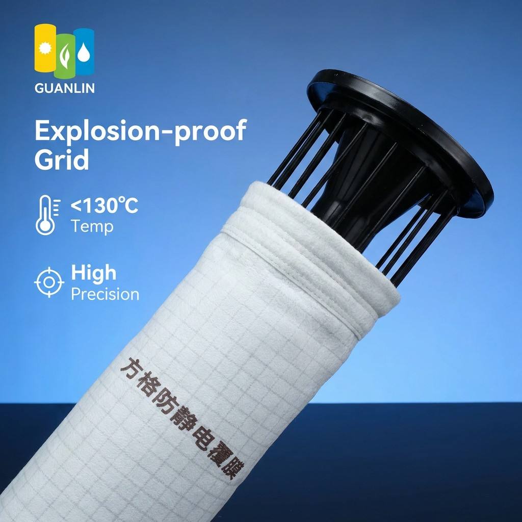 Grid Antistatic PTFE Membrane Filter Bag High Efficiency Industrial Dust Collector Needle Felt Filter Bag