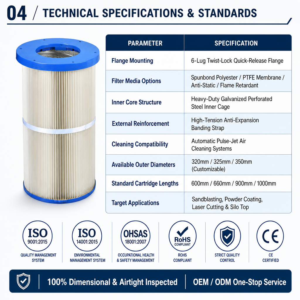 Quick release cartridge specifications