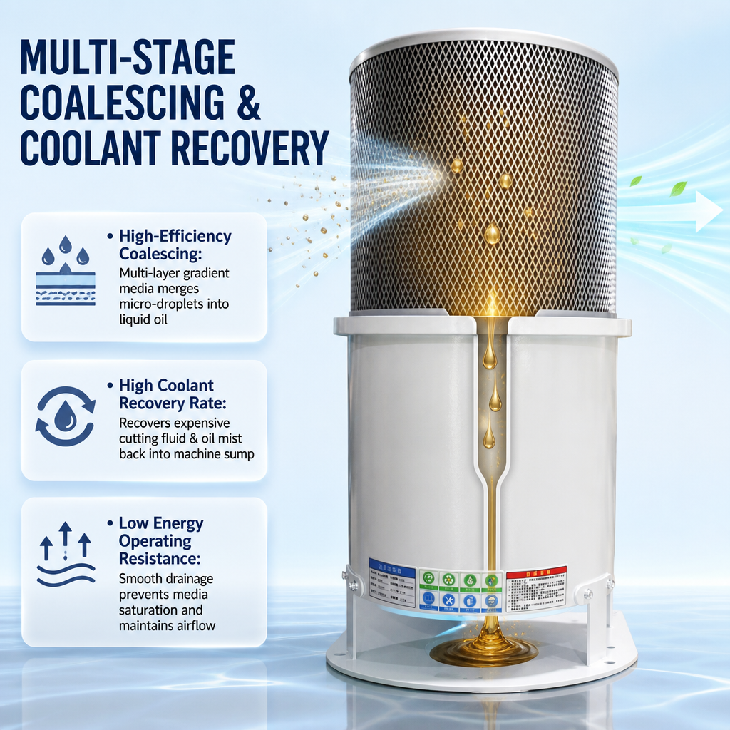 Grinder oil mist cartridge installation