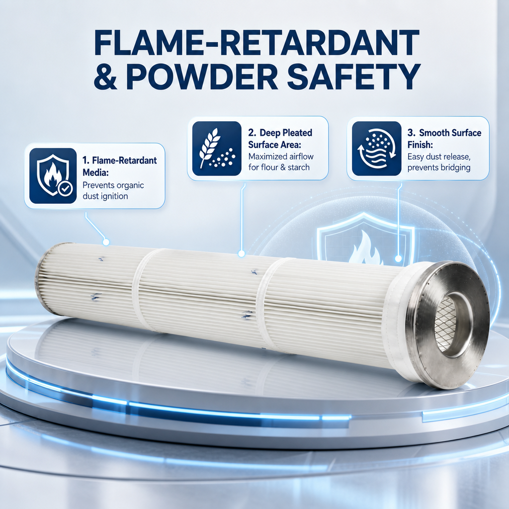 Flame retardant polyester cartridge structure