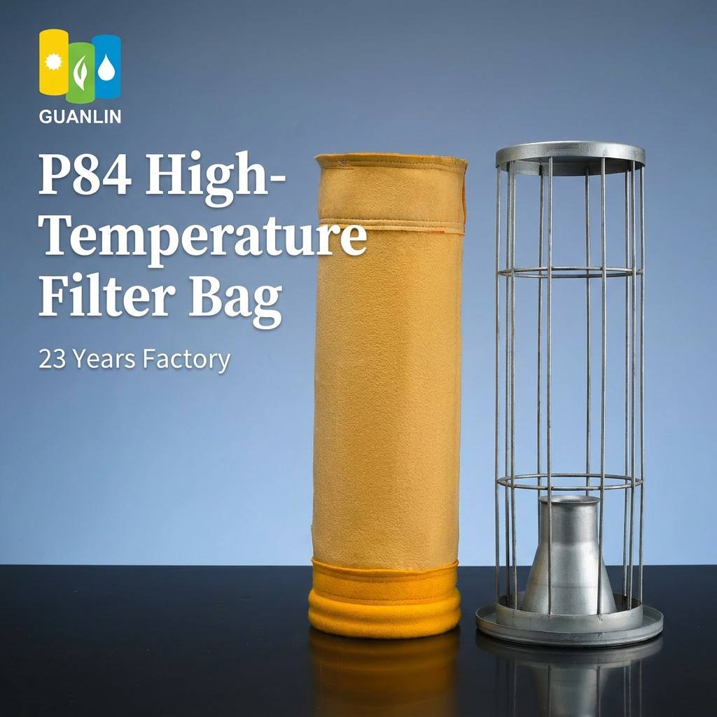 Factory Custom P84 Polyimide Needle Felt Filter Bag High Temperature Custom Size Industrial Filter Sleeve