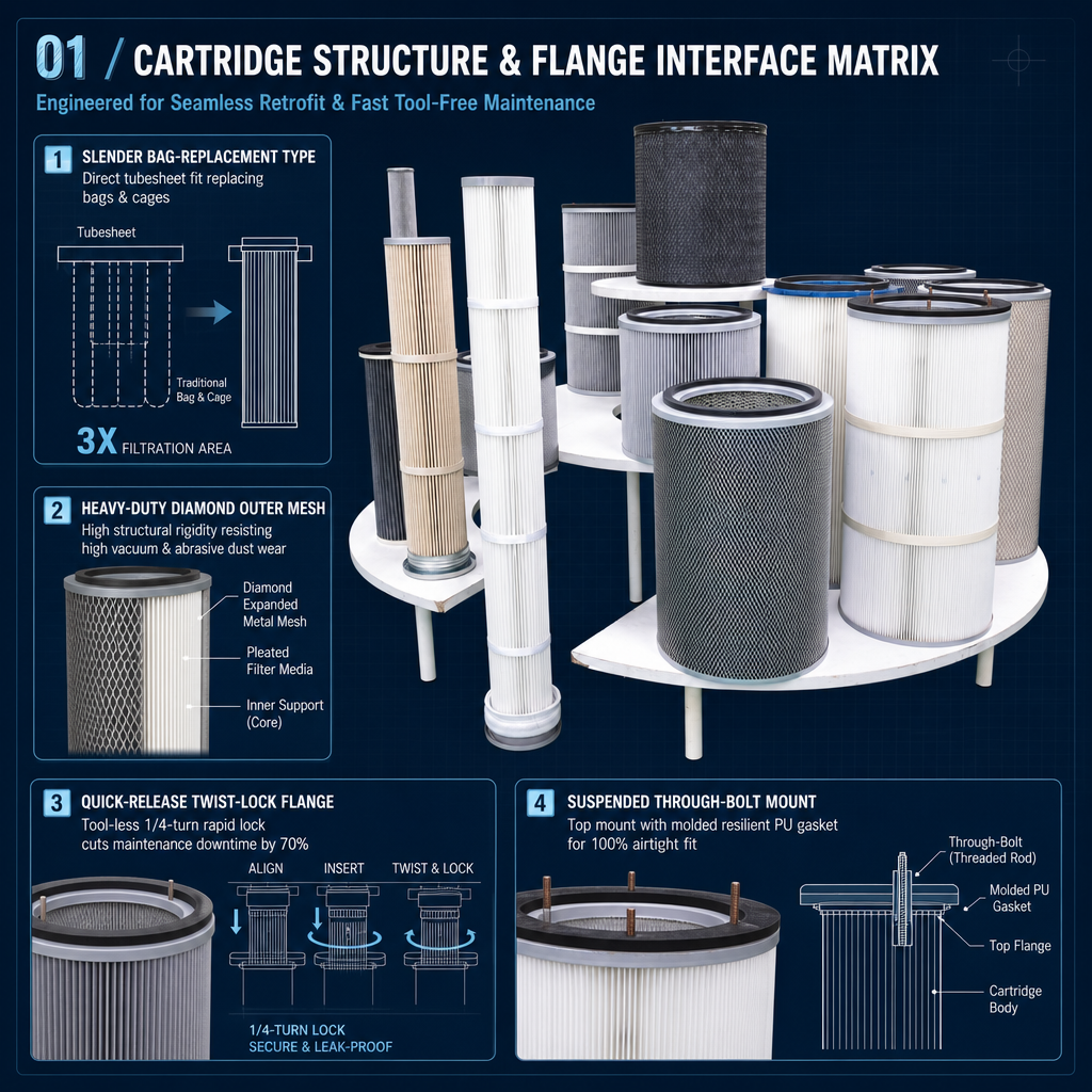 Cartridge set two stage filtration structure