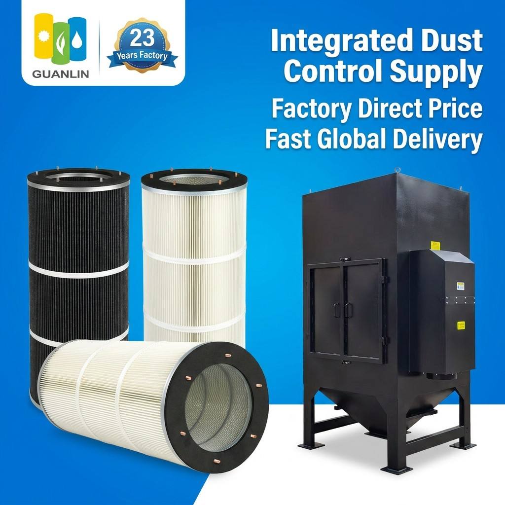 Factory Custom Polyester Dust Filter Cartridge Various Sizes Pleated Industrial Dust Filter Sleeve