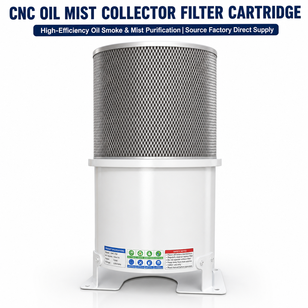 GUANLIN CNC oil mist filter cartridge, coalescing element for machining centres, grinders and EDM oil mist collection.