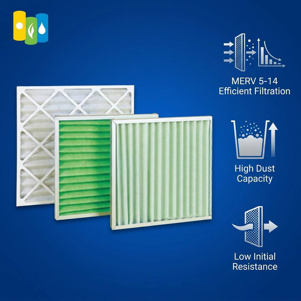 G1 G2 G3 G4 Primary Air Filter Manufacturer, Disposable & Washable Pleated Pre Filter With Paper/Metal Frame For AHU HVAC Ventilation System