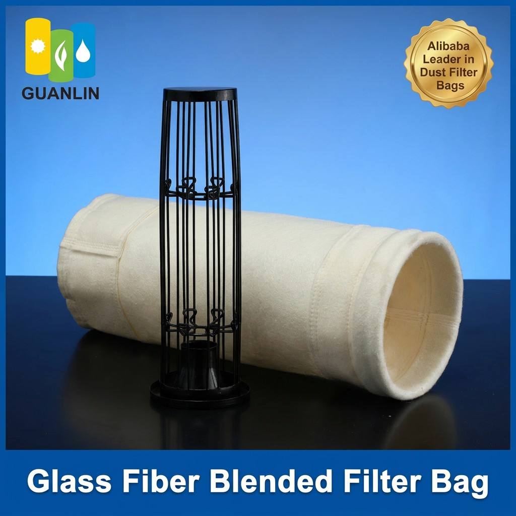 280℃ High Temp Blended Fiberglass Filter Bag Low Shrinkage Rotary Kiln Boiler Flue Gas Dust Filter Sleeve
