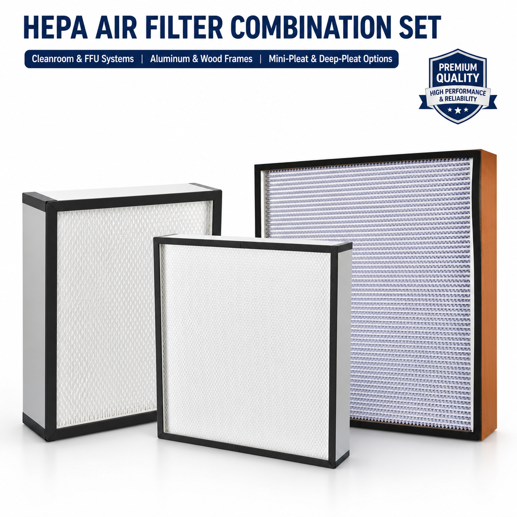 GUANLIN high efficiency combination filter set, H13 H14 HEPA panel with matched pre-filter for cleanroom terminal filtration.