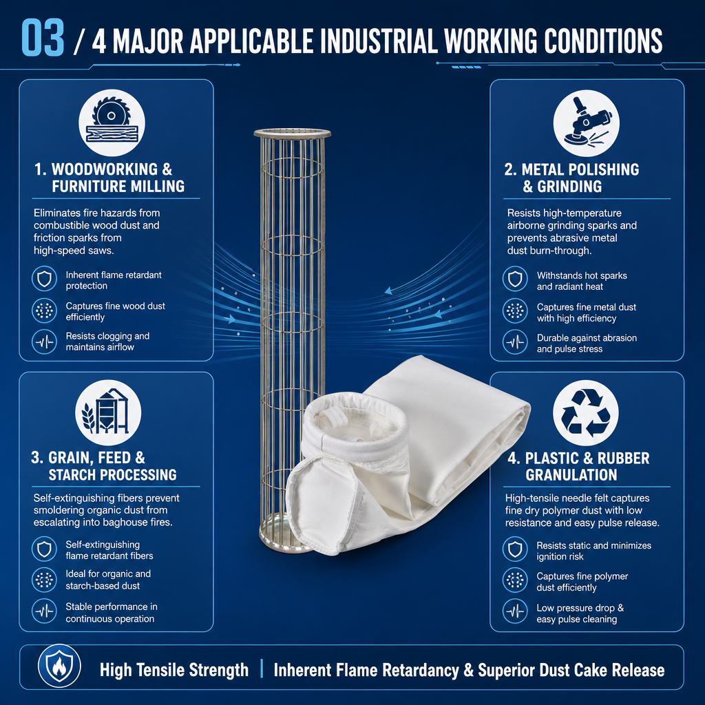 Flame retardant filter bag technical parameter specifications