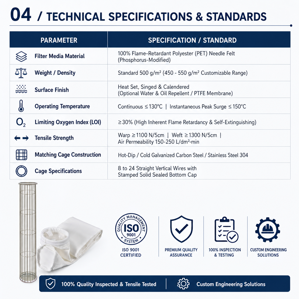 Flame retardant filter bag spark protection guidance