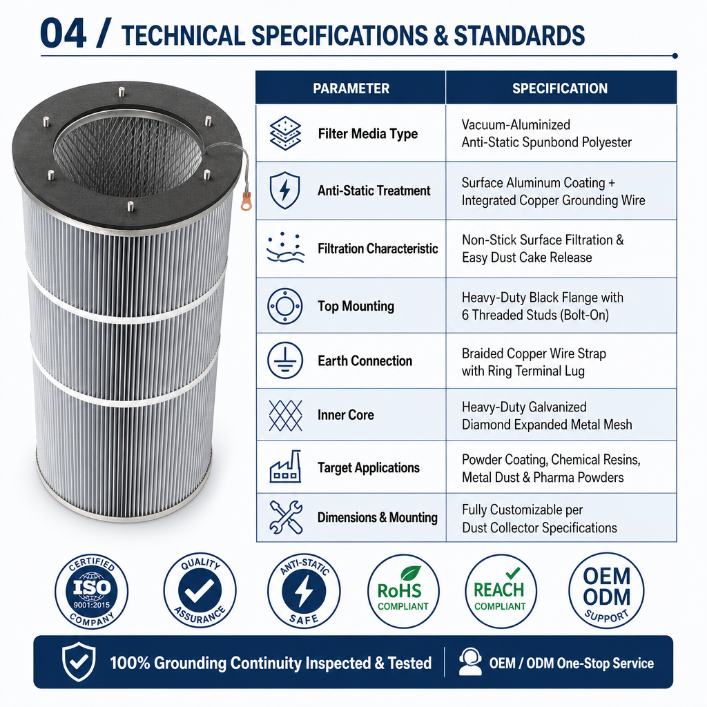 Aluminised anti-static cartridge applications