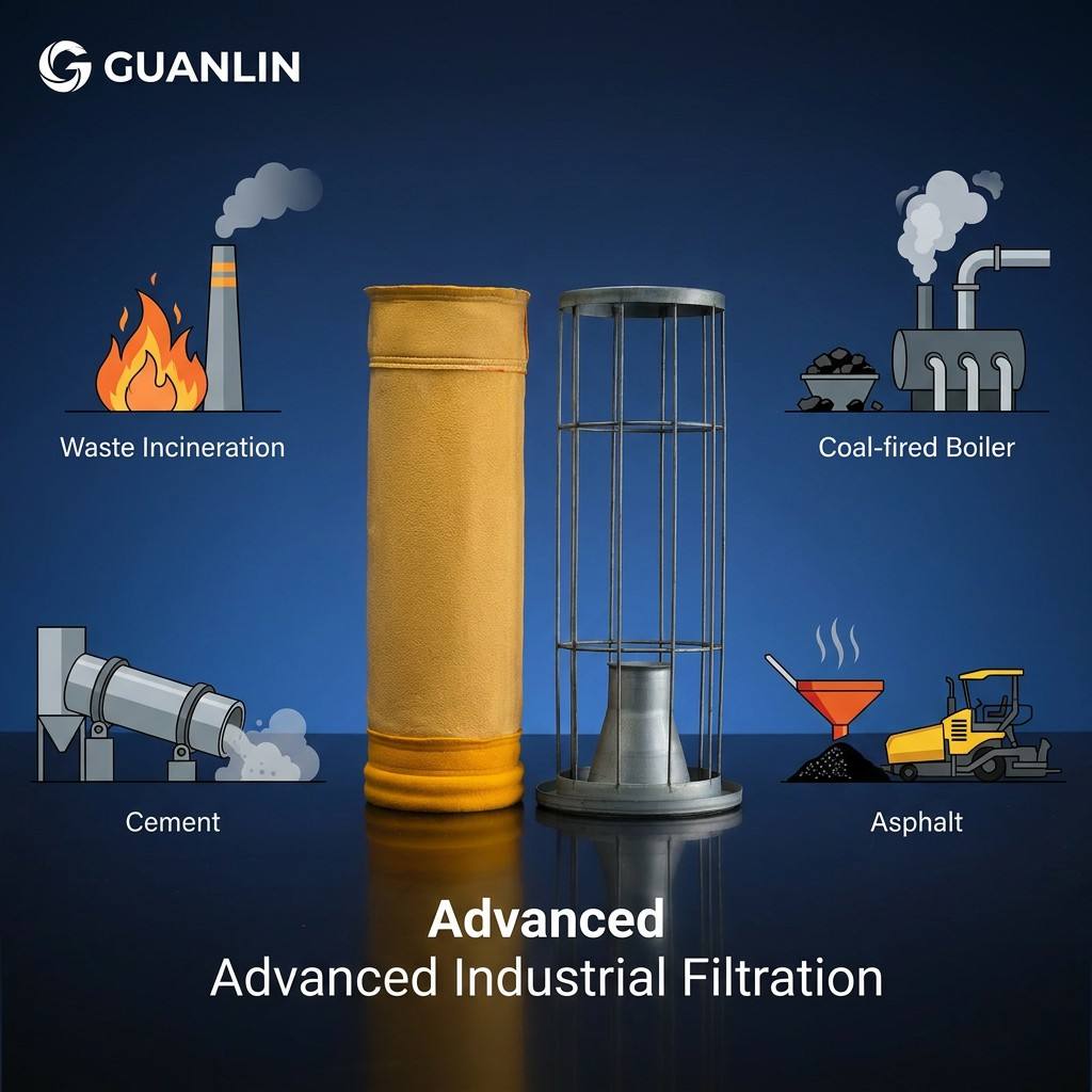 Strong Acid Alkali Resistant P84 Polyimide Bag Chemical Plant Waste Incineration Corrosive Flue Gas Filter