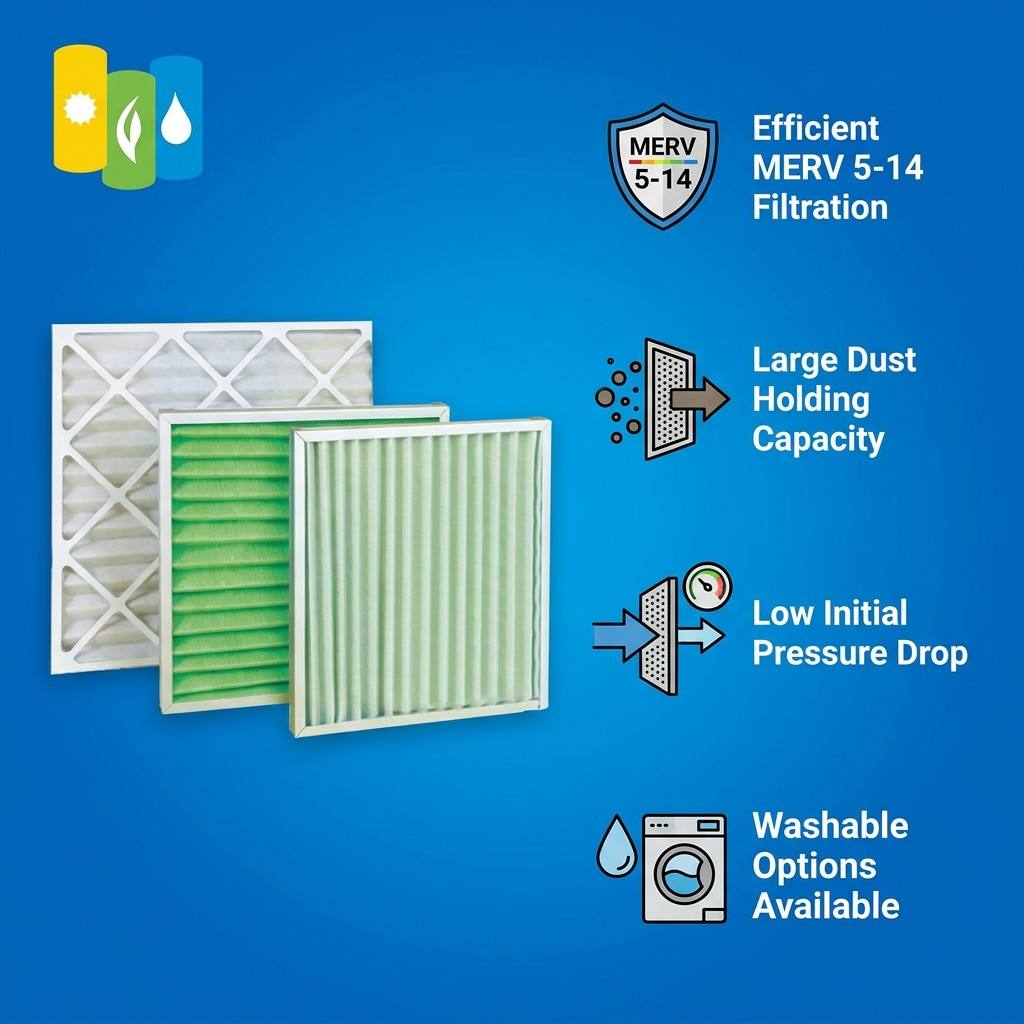 G1-G4 Primary Efficiency Air Filter Washable Synthetic Fiber Pre-filter For HVAC Ventilation System