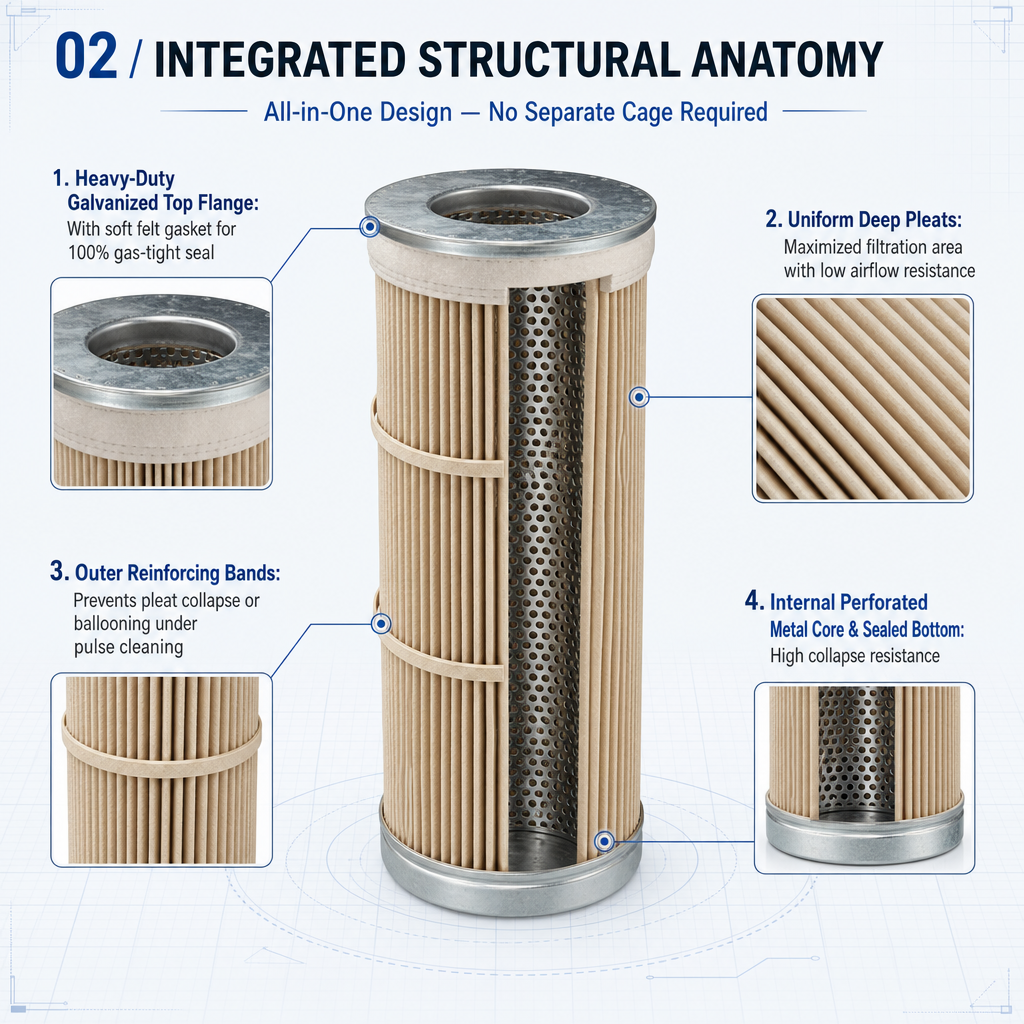 Aramid filter cartridge structure