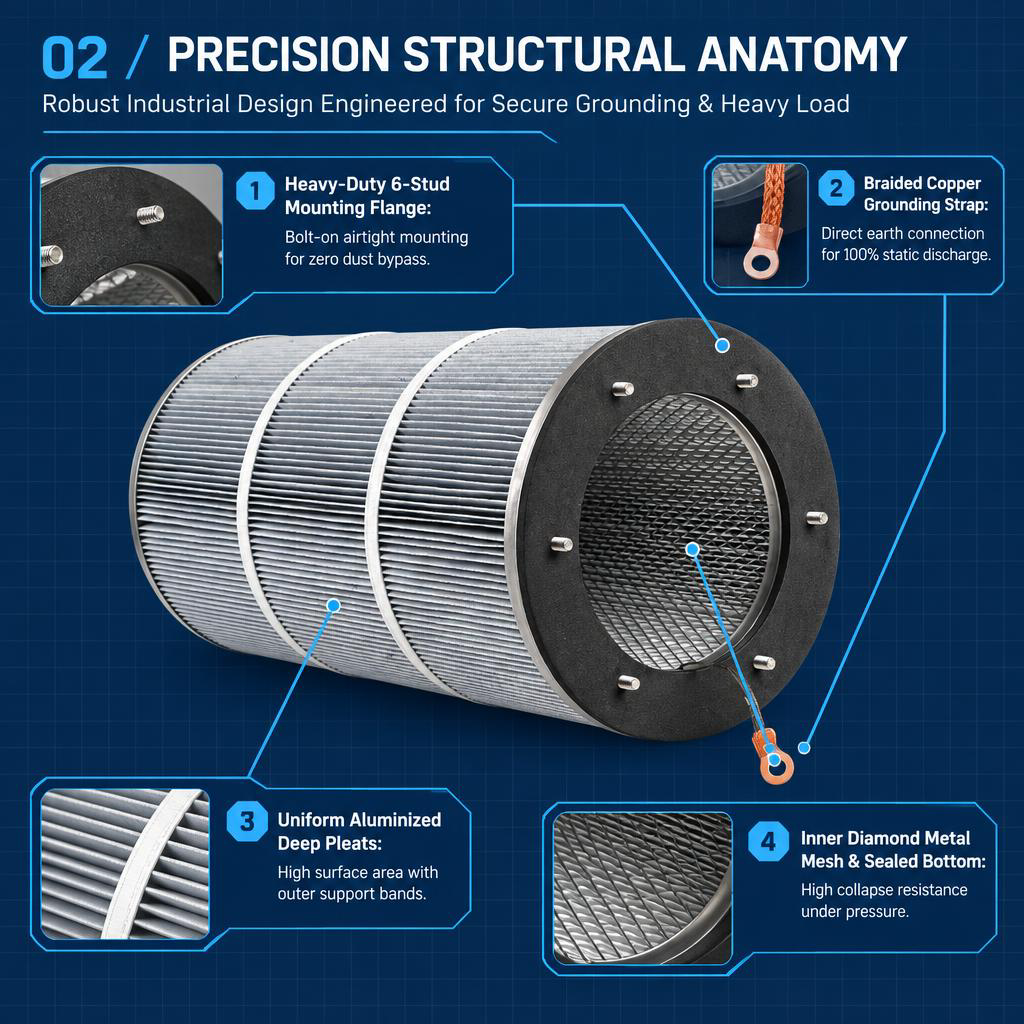 Aluminised anti-static cartridge installation
