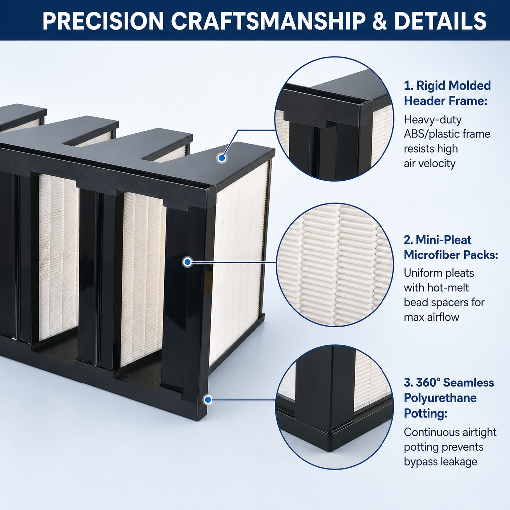 V-bank filter specifications