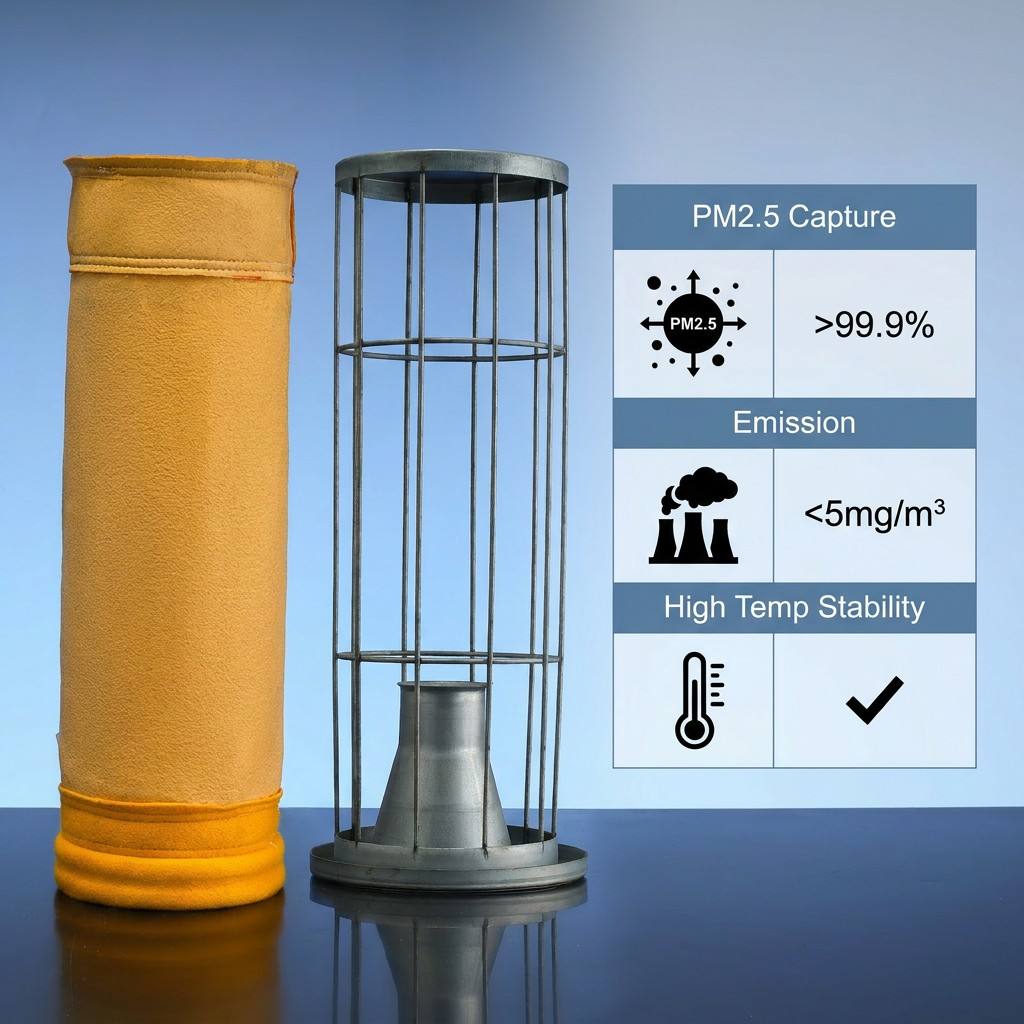 100% P84 Polyimide Filter Bag High Temperature Anti-corrosion Industrial Waste 