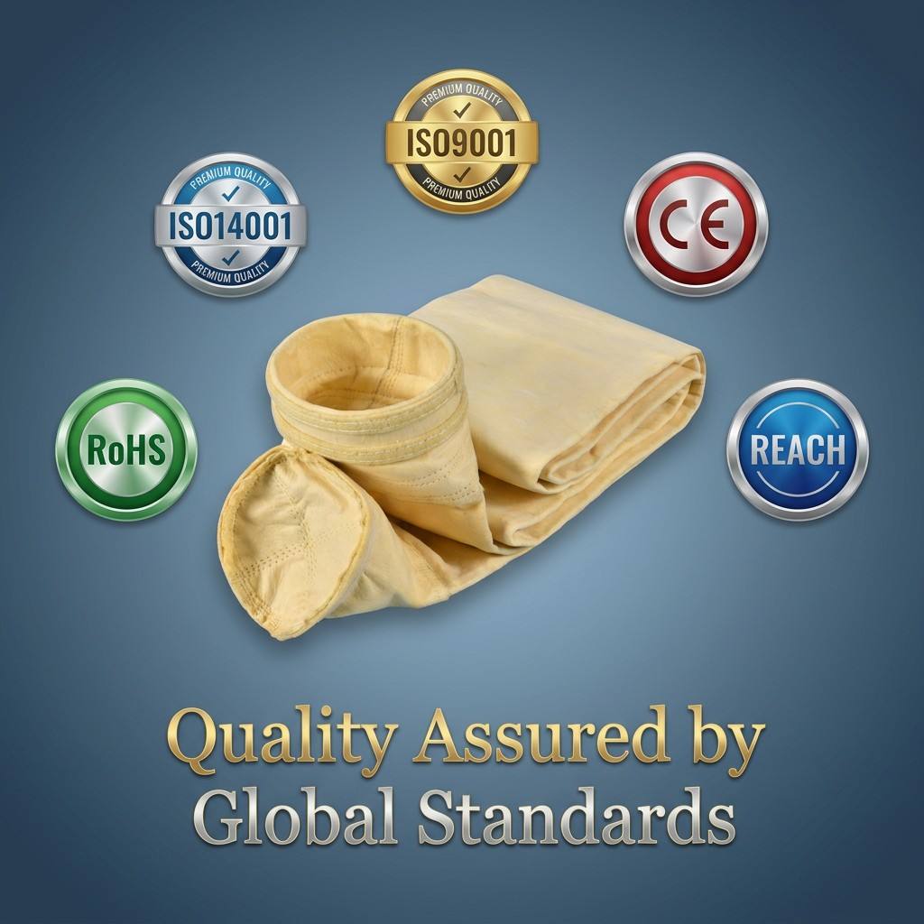 Oxidation Resistant FMS Needle Felt Bag Anti-wear Stable Filtration For Metallurgy High Temperature Dust Collection