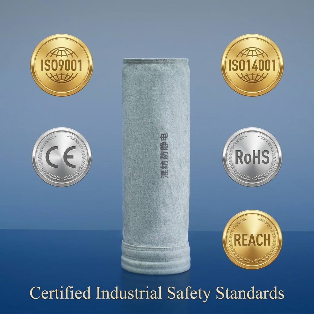 Factory Custom Blended Antistatic Filter Bag Multiple Gram Weight Size Industrial Dust Collector Filter Sleeve