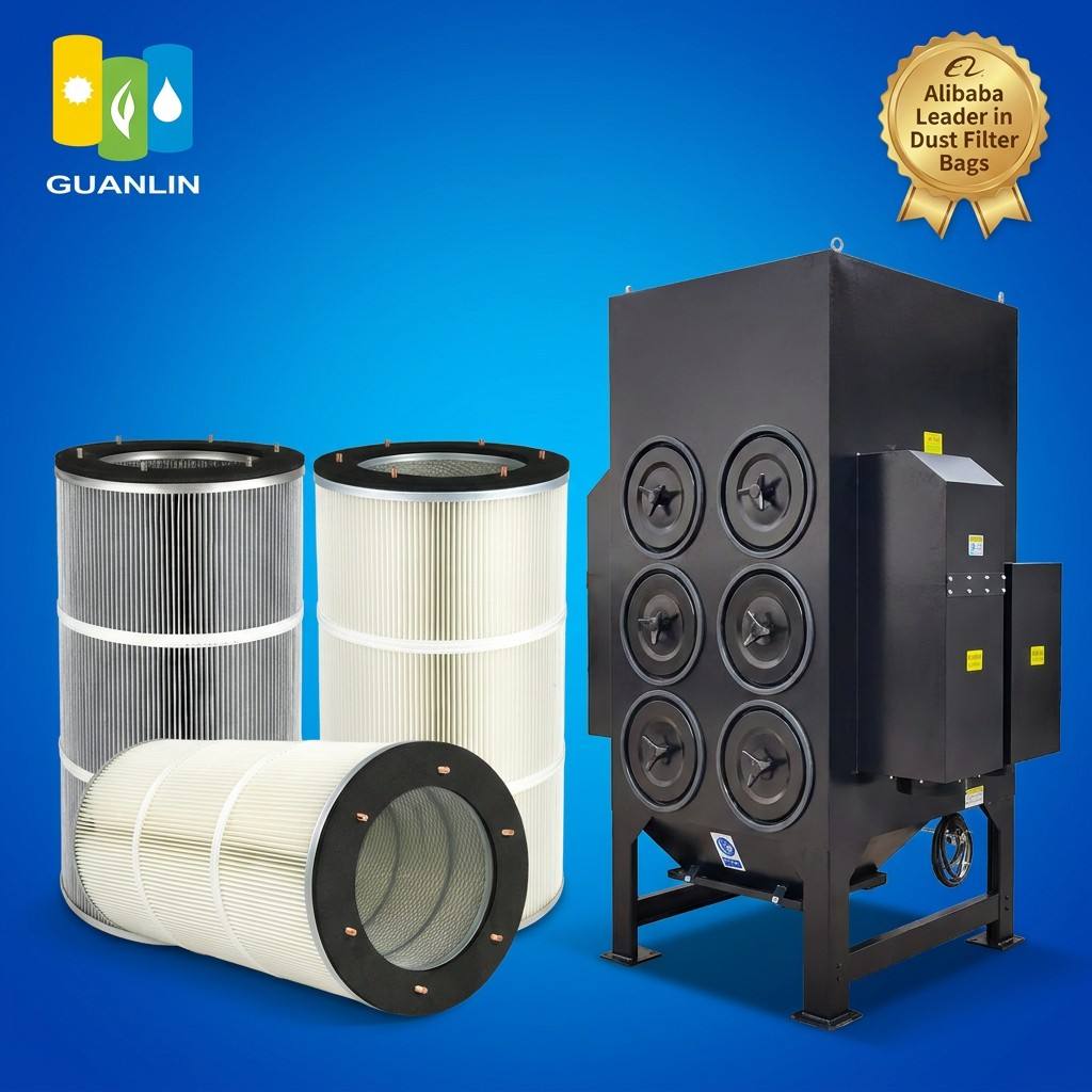 Antistatic Polyester Dust Filter Cartridge Explosion Proof Pleated Filter For Powder Coating Dust Collector