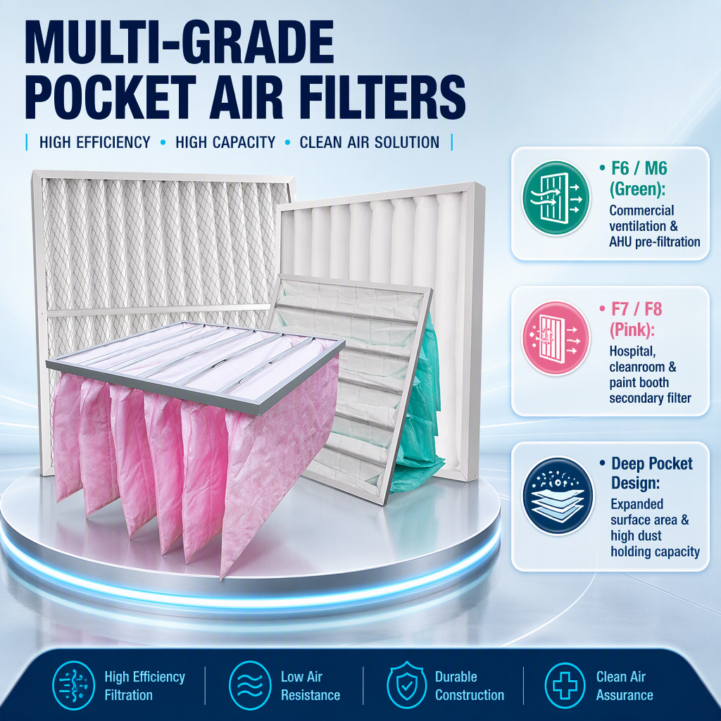 Medium efficiency filter installation