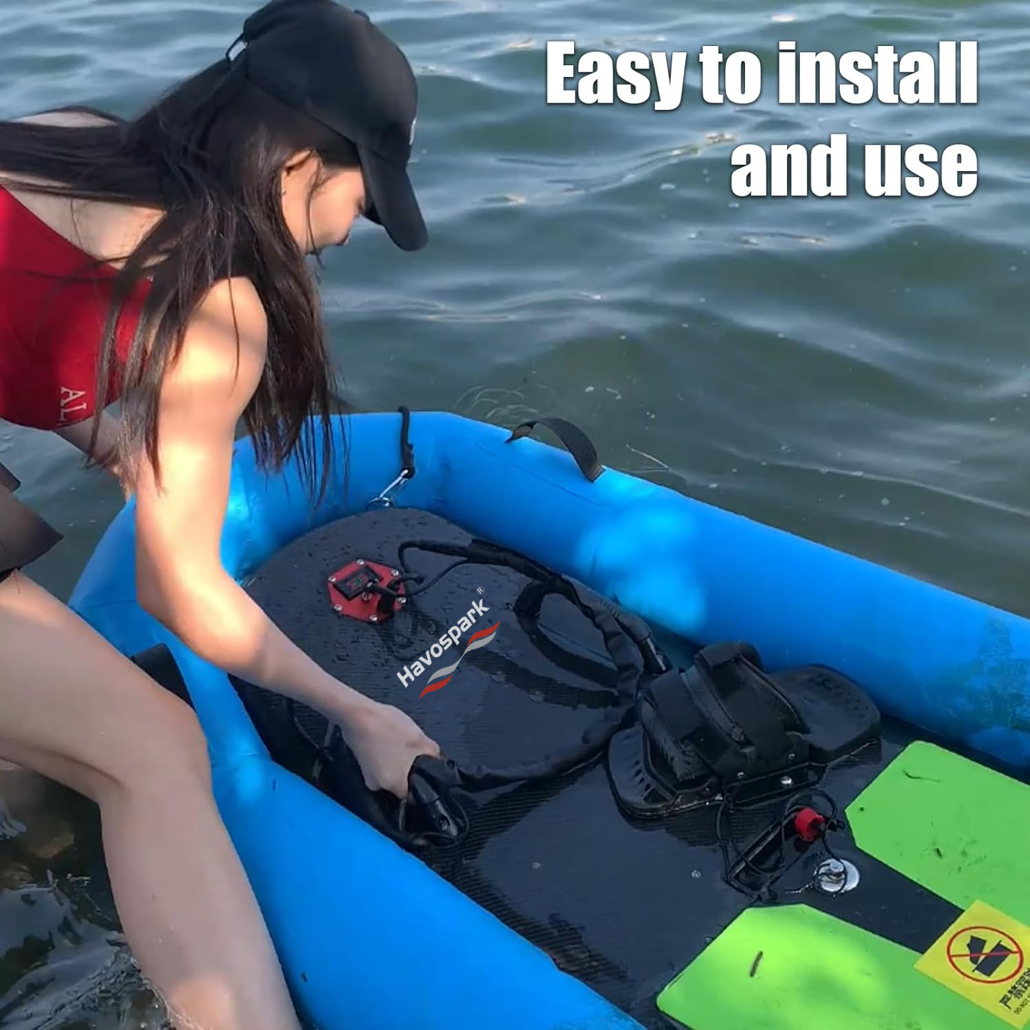 Havospark Surfboard Elettrico, Set Completo con Volante per il Controllo e Accessori Inclusi