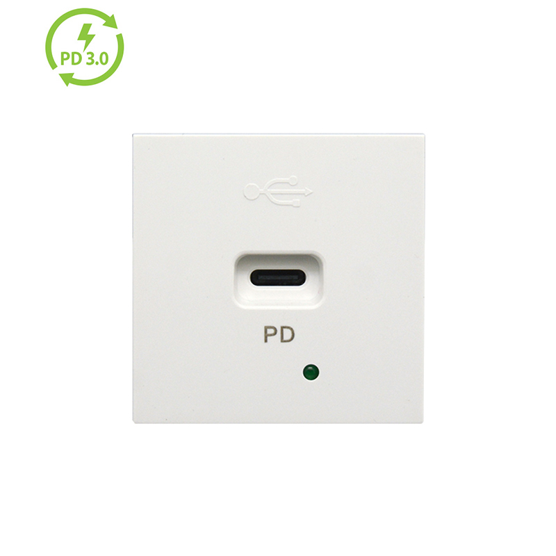 20W Single Port Type C  PD, QC3.0 Modular USB Charger Socket F21-QC2
