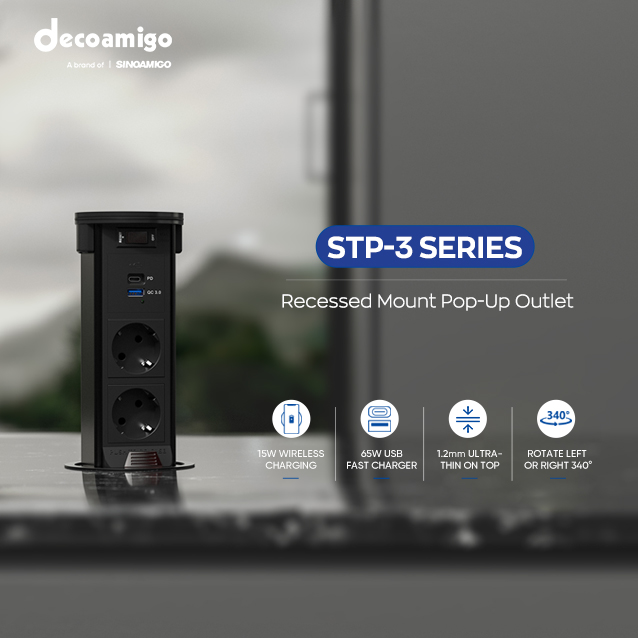 STP-3 Series Recessed Mount Pop-Up Outlet – Power That Blends In, Performance That Stands Out
