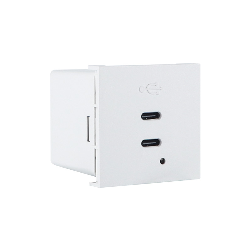 65W Dual Port Type C+C with PD Modular USB Charger Socket F21-QC8